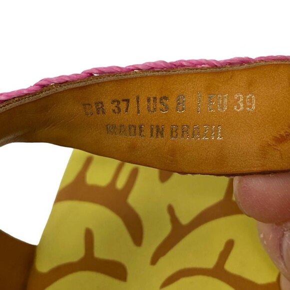 FARM Rio Sz 8 Whipstitch Palm Tree Caramel Sandal Vegan Boho Tropical NWOB - Picture 7 of 10